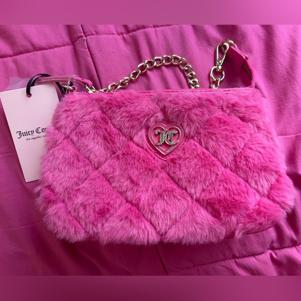 Juicy Couture Get Cozy Mini Wristlet Purse - Pink Flash
